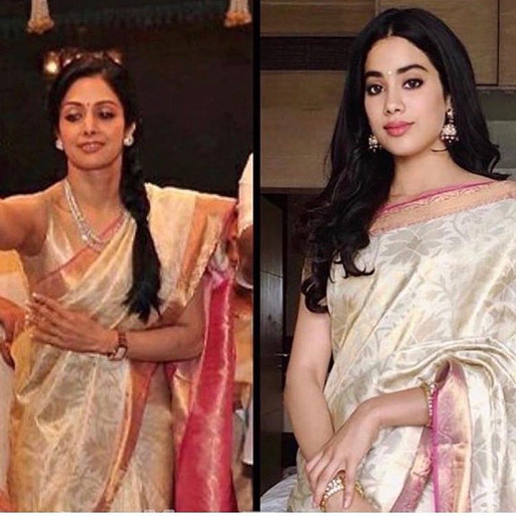 Janhvi Kapoor Wears Mom Sri Devi’s Saree at National Awards 